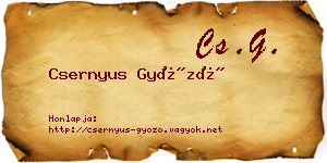 Csernyus Győző névjegykártya